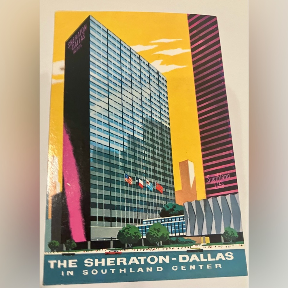 1959 Vintage postcard The Sheraton-Dallas in Southland Center